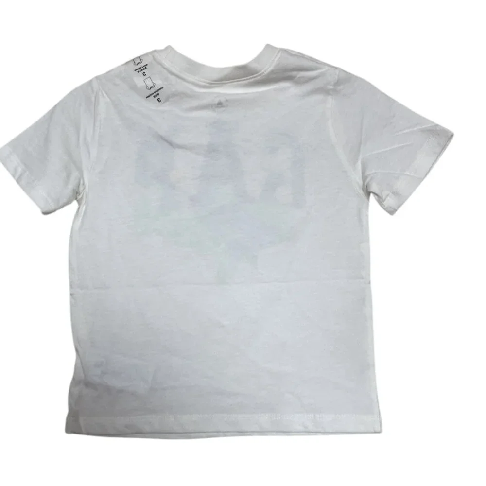 GAP T Shirt Boys Kids Youth Size 3‎ Shark Logo White Blue Short Sleeve